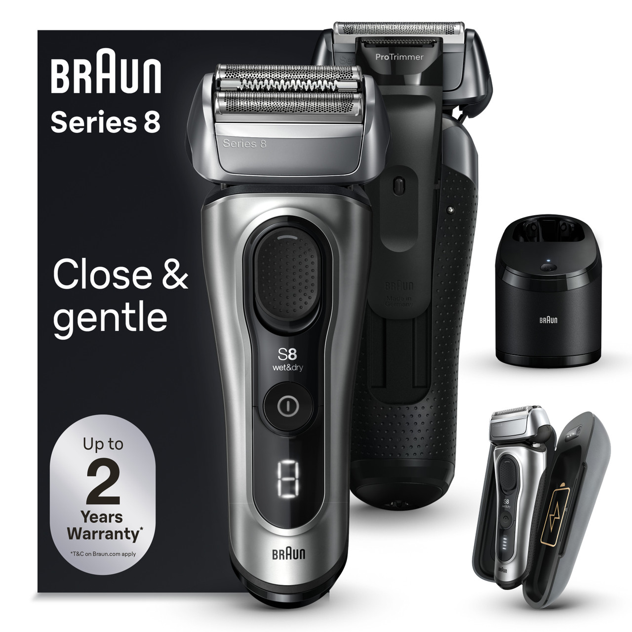 Braun Series 8 8350s Silver/Blue - Elektrorasierer