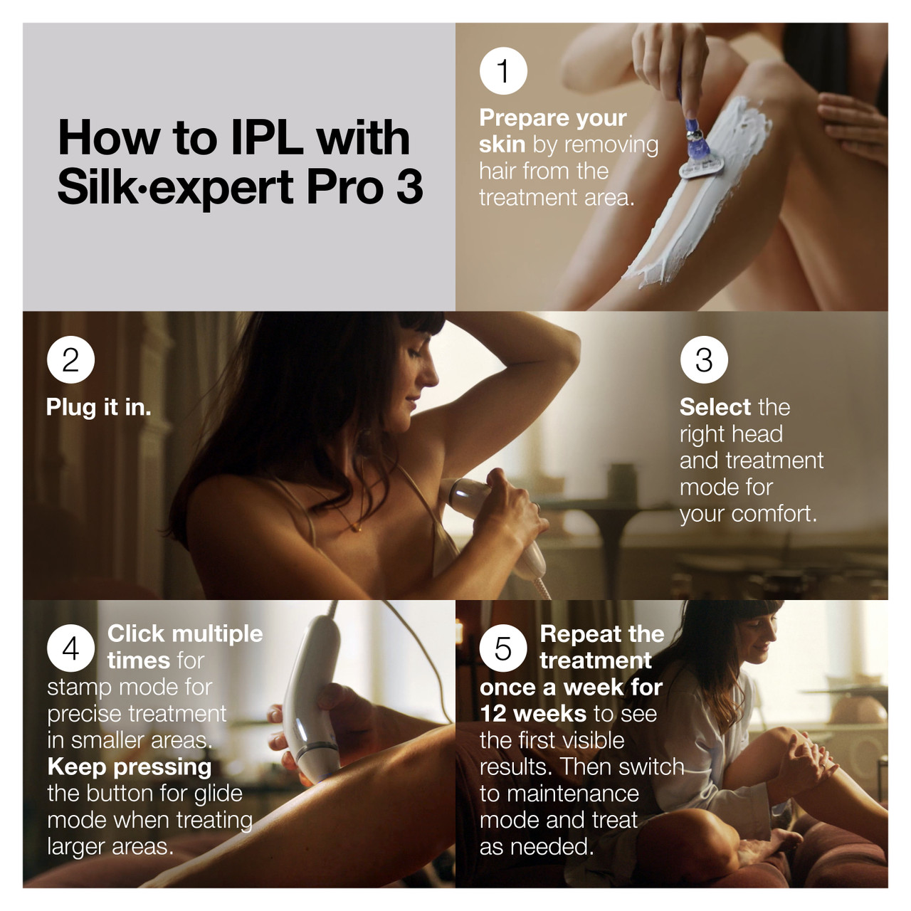 Braun Silk·expert Pro 3 IPL: Alternative to Laser Hair Removal with 3 Caps  and Suede Pouch, PL3221