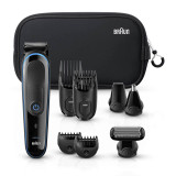 All-in-one trimmer 3 for Face, Hair, and Body, Black/Blue 9-in-1 styling kit with Gillette Fusion5 ProGlide razor, MGK3980