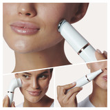 Facial Epilator, FaceSpa Pro, White/Bronze with cleansing brush and skin toning attachments, FE-911