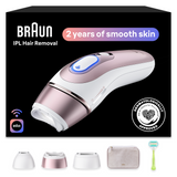 Braun Smart IPL, Skin i·Expert Pro 7: At Home Alternative to Laser Hair Removal with 3 Caps and Leather Pouch, IPL7243