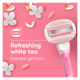 Venus Comfortglide White Tea Women's Razor, 2 Blade Refills + Shower Holder Venus Comfortglide White Tea Women's Razor, 2 Blade Refills + Shower Holder