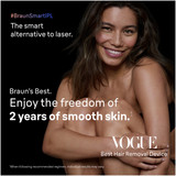 Braun Smart IPL, Skin i·Expert Pro 7: At Home Alternative to Laser Hair Removal with 3 Caps and Leather Pouch, IPL7219