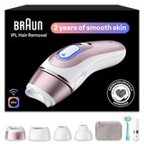 Braun Smart IPL, Skin i·Expert Pro 7: At Home Alternative to Laser Hair Removal with 3 Caps and Leather Pouch, IPL7219