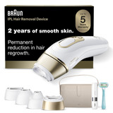 Braun Smart IPL, Silk·Expert Pro 5: At Home Alternative to Laser Hair Removal with 4 Caps, Facial Hair Trimmer, and Vanity Case, IPL5442