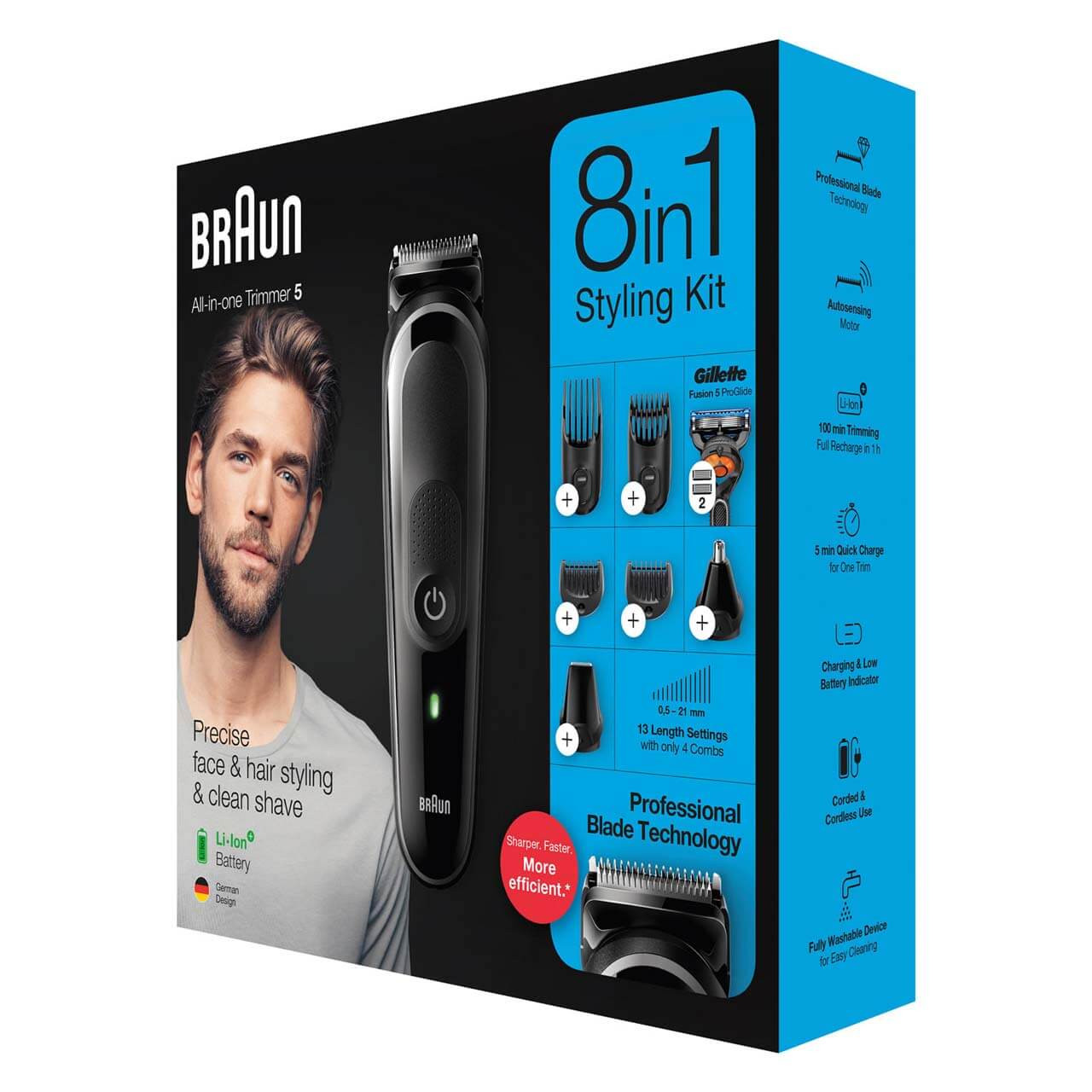 braun 8 in 1 trimmer mgk5260 black grey
