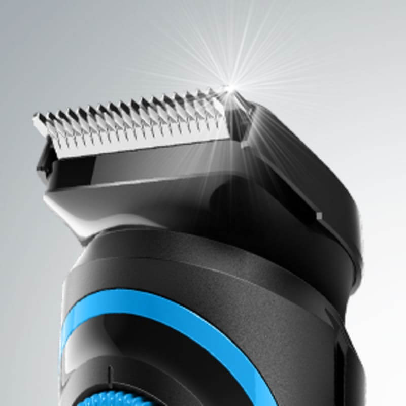 Beard Trimmer 3 for Face and Hair, Black/Blue with precision dial