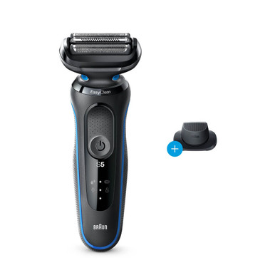 Braun Series 5 5031s Electric Shaver with Precision Trimmer and Cleansing  Brush Attachments, Wet & Dry, Rechargeable, Cordless Foil Shaver, Blue