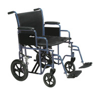 Transport Chair drive 20 Inch Seat Width Desk Length Arm Swing-Away Footrest 450 lbs. Weight Capacity Black Upholstery