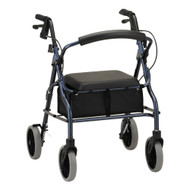 4 Wheel Rollator Zoom 22 Blue Adjustable Height / Folding Aluminum Frame