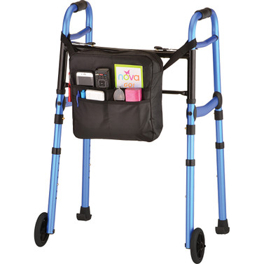 Folding Walker with 5" Wheels, Walker Skis & Mobility Bag, Nova