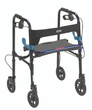 4 Wheel Rollator drive Clever-Lite Blue Adjustable Height / Folding Aluminum Frame