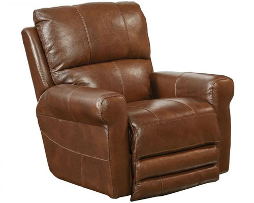Hoffner Swivel Glider Recliner By Catnapper In Chestnut Italian Leather