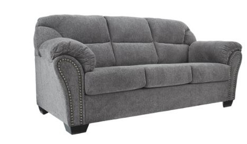 Benchcraft Sofa In AllMaxx Pewter With Nailhead Trim