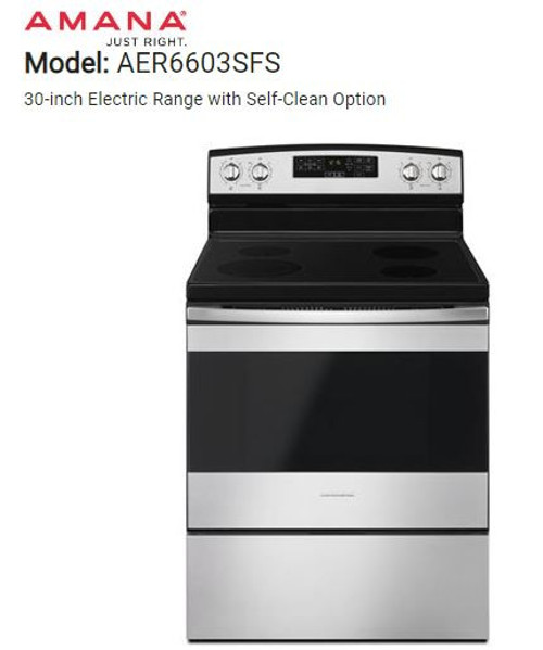 Amana 30 inch Smooth Top Electric Range With Standard Clean Oven In  Stainless - Morgan's Furniture And Appliances