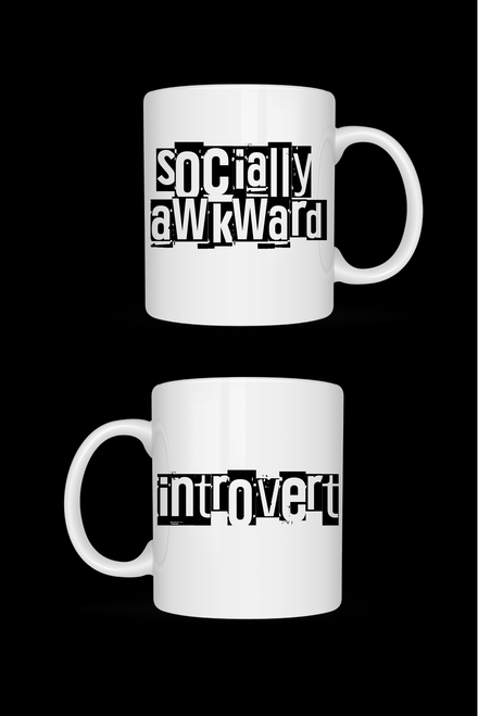 Socially Awkward / Introvert Two-Sided Ceramic Mug