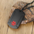 Personalized Quality Black Stainless Steel Medical ID Pendant with Chain