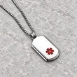 Custom Engraved Classic Medical Alert Dog Tag Pendant Necklace – Gold, Black, or Silver