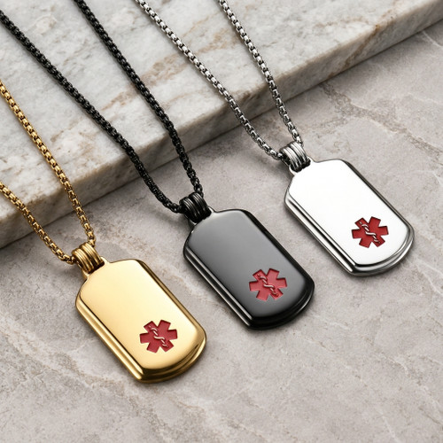 Medical ID Necklace for Women, Medical ID Necklace and Diabetic ID