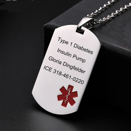 Quality Stainless Steel Medical ID Tag Necklace Pendant