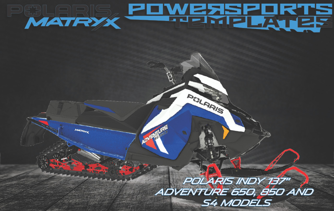 WRAP TEMPLATE FOR POLARIS INDY ADVENTURE 650 850 S4 137 SNOWMOBILES POWERSPORTS TEMPLATES PRM 1