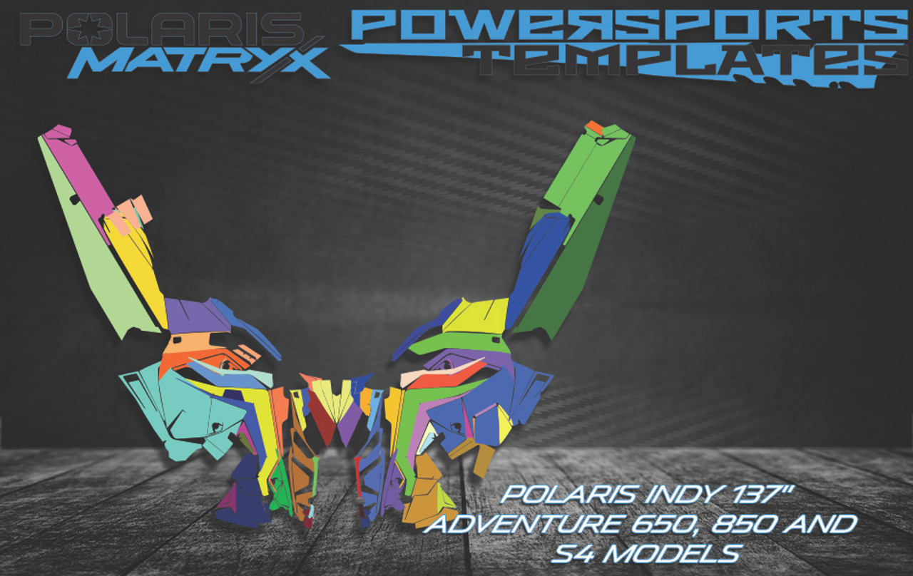 WRAP TEMPLATE FOR POLARIS INDY ADVENTURE 650 850 S4 137 SNOWMOBILES POWERSPORTS TEMPLATES PRM 1
