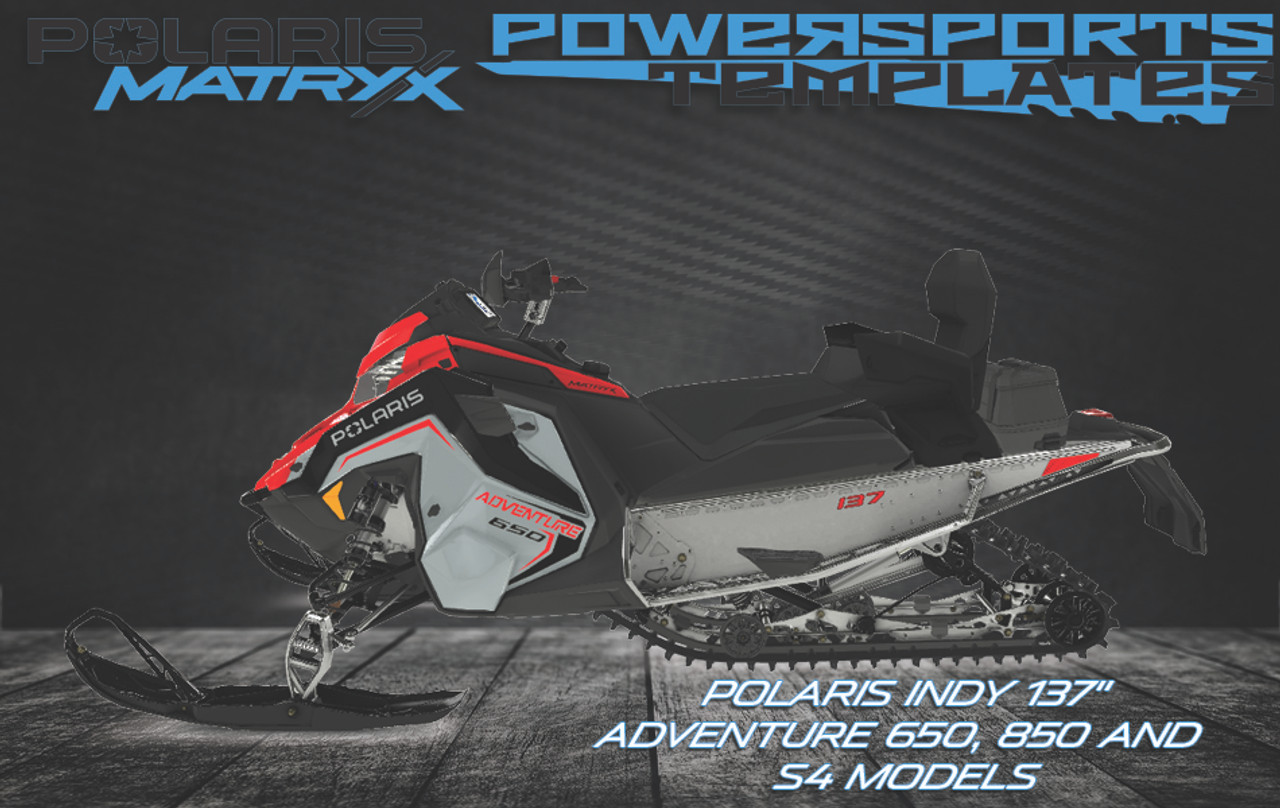 WRAP TEMPLATE FOR POLARIS INDY ADVENTURE 650 850 S4 137 SNOWMOBILES POWERSPORTS TEMPLATES PRM 1