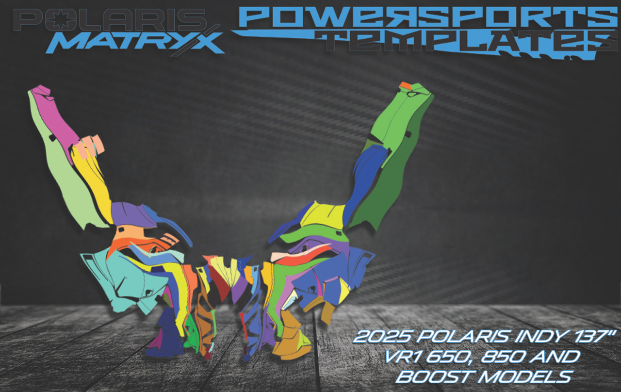 WRAP TEMPLATE FOR 2025 POLARIS INDY VR1 650 850 BOOST 137 SNOWMOBILES POWERSPORTS TEMPLATES