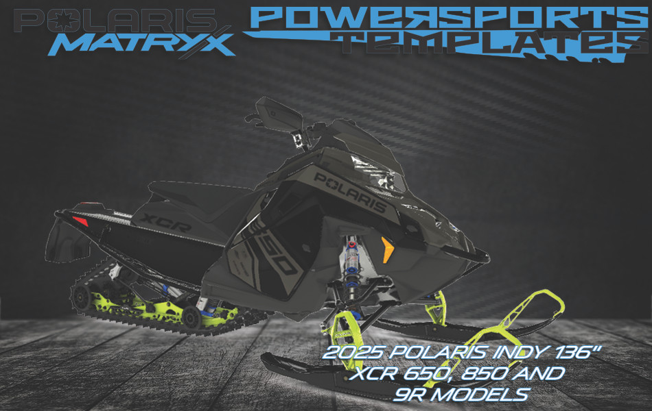 WRAP TEMPLATE FOR POLARIS INDY XCR 650 850 9r 136 SNOWMOBILES POWERSPORTS TEMPLATES PRM 1