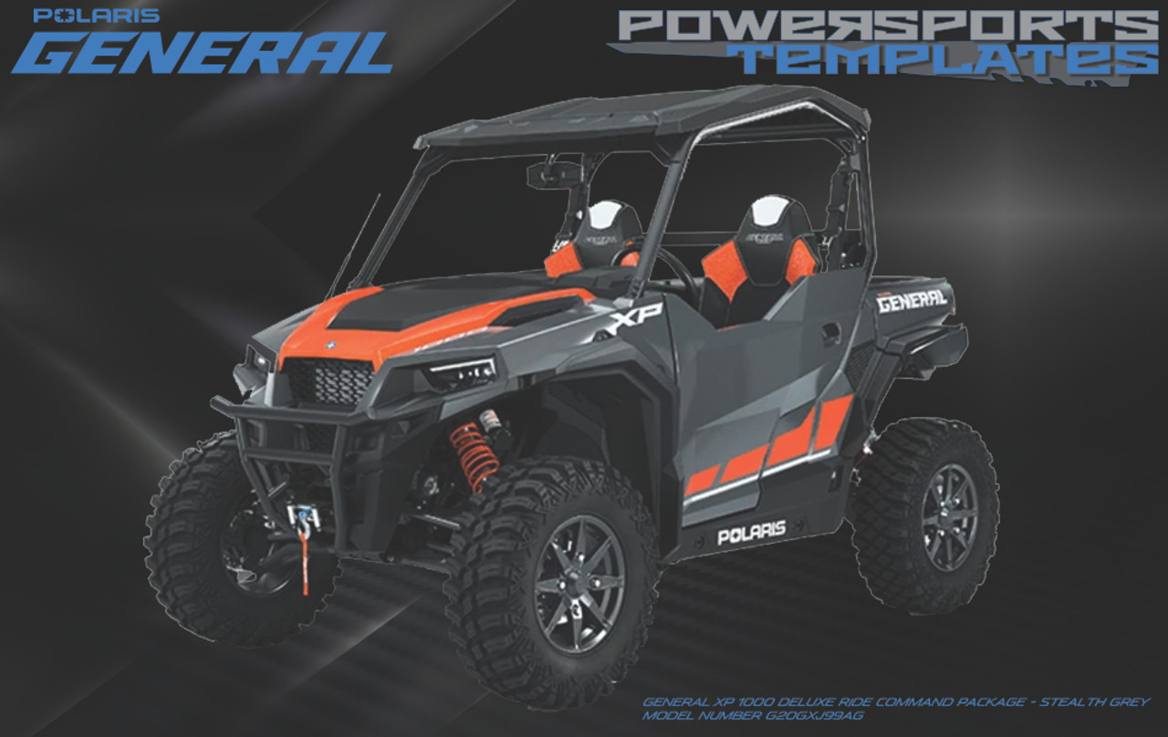 POLARIS GENERAL XP 1000 WRAP TEMPLATE G20GXD99AG 2020 DELUXE - STEALTH GRAY