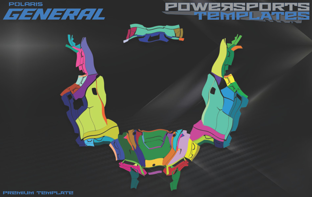 POLARIS GENERAL 1000 WRAP TEMPLATE G21GAD99AC  2021 WHITE LIGHTNING