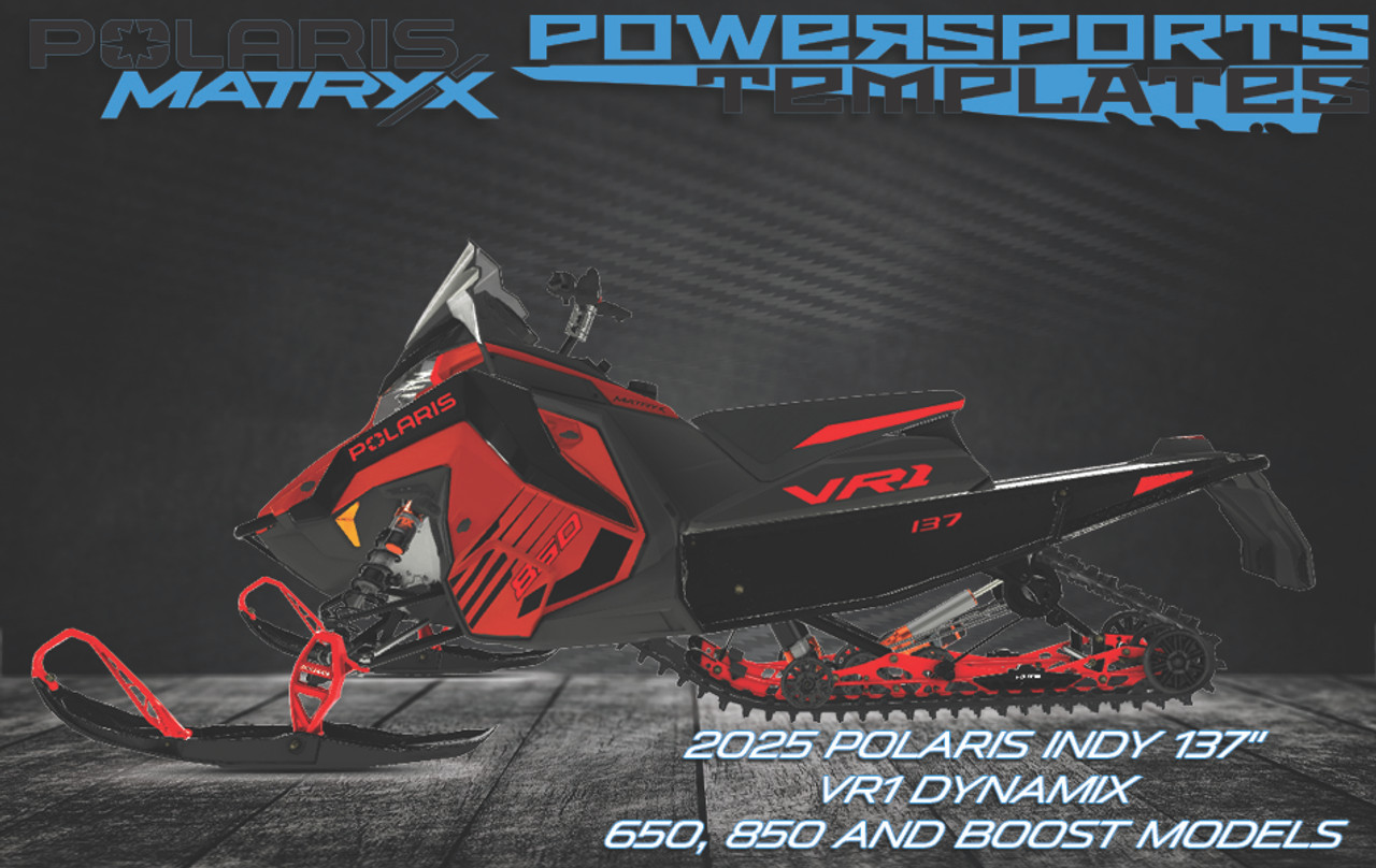 WRAP TEMPLATE FOR 2025 POLARIS INDY VR1 DYNAMIX 650 850 BOOST 137 SNOWMOBILES POWERSPORTS TEMPLATES STD 1