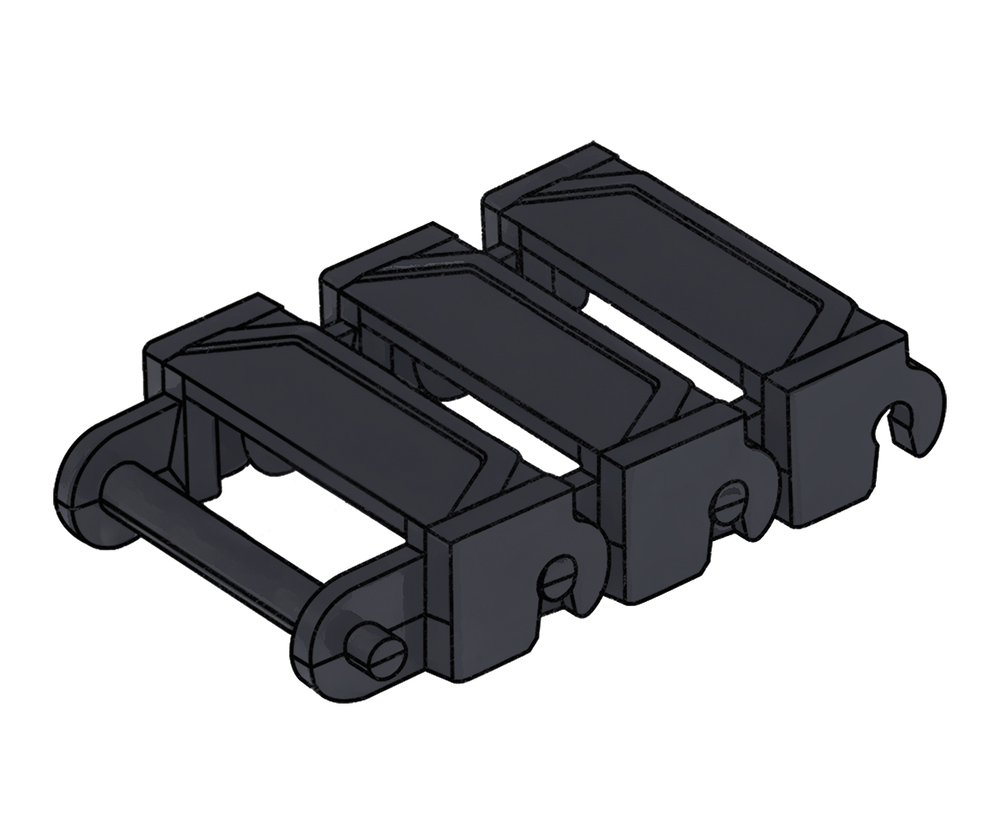 Brickmania® Track Links™ V2 - Chevron Double Wide - Black - x150