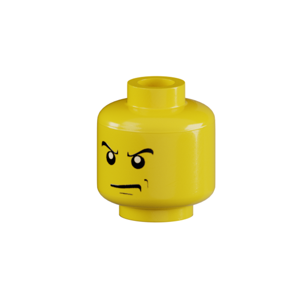 Genuine LEGO® Head with Scowl