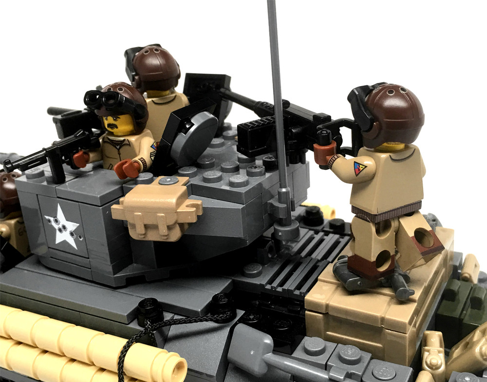 Battle Damaged Sherman M4A3E8 Tank w/crew