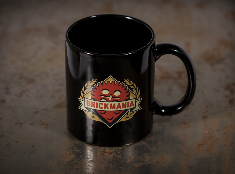 Black Mug with Brickmania shield (red)