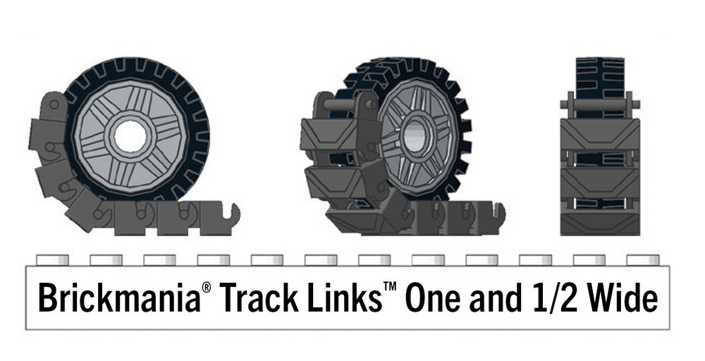 Brickmania Track Links™ - Chevron One and a Half  Wide - White- x150