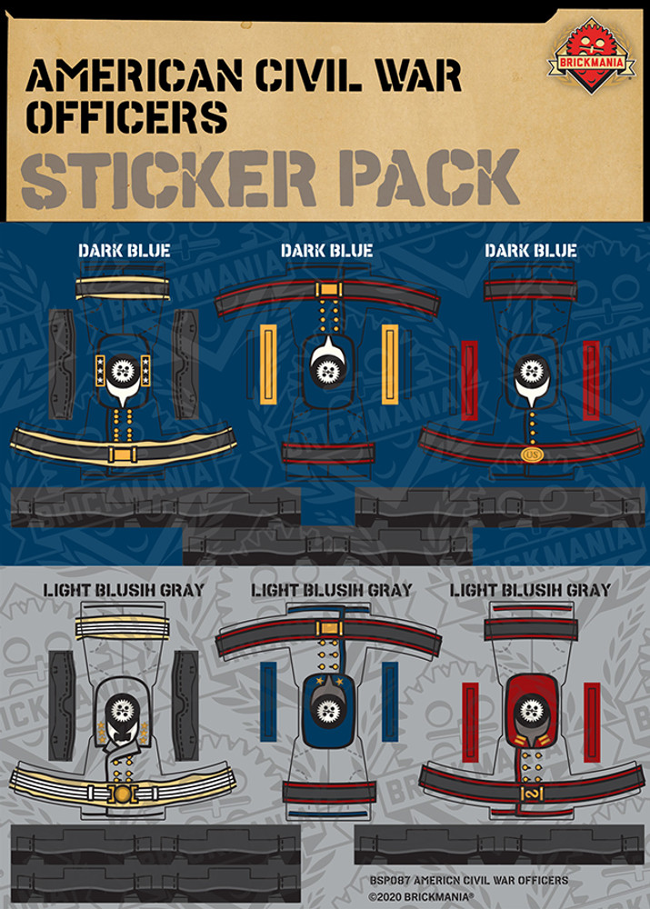 American Civil War Officers Sticker Pack