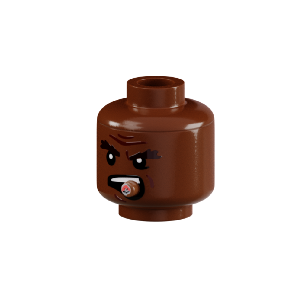 Minifig Head - Head Male with Cigar