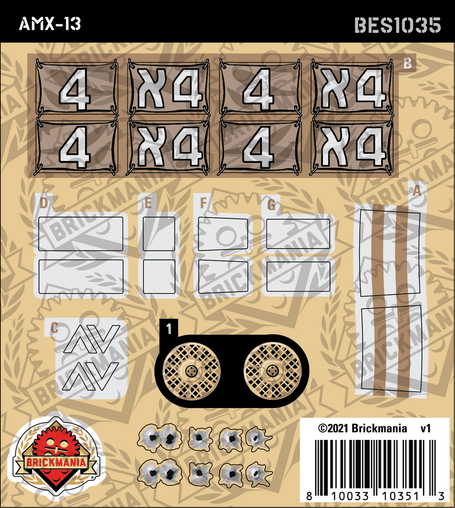 AMX-13 Light Tank (BKE1035) - Sticker Pack