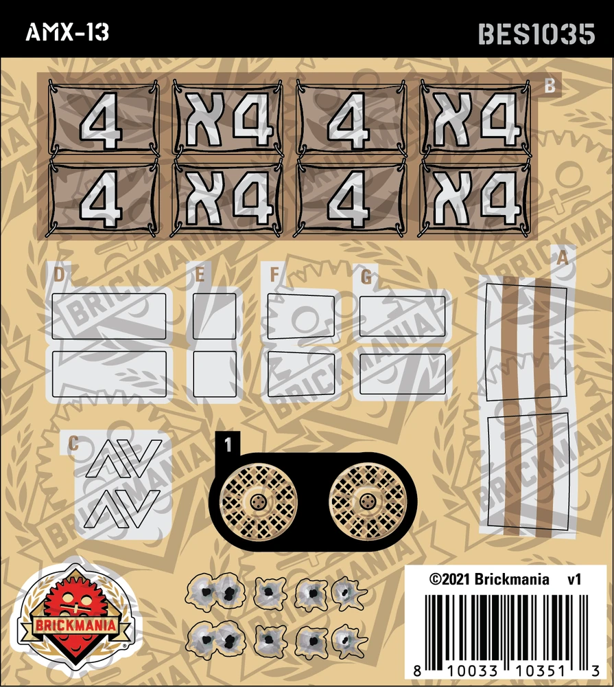 AMX-13 Light Tank (BKE1035) - Sticker Pack