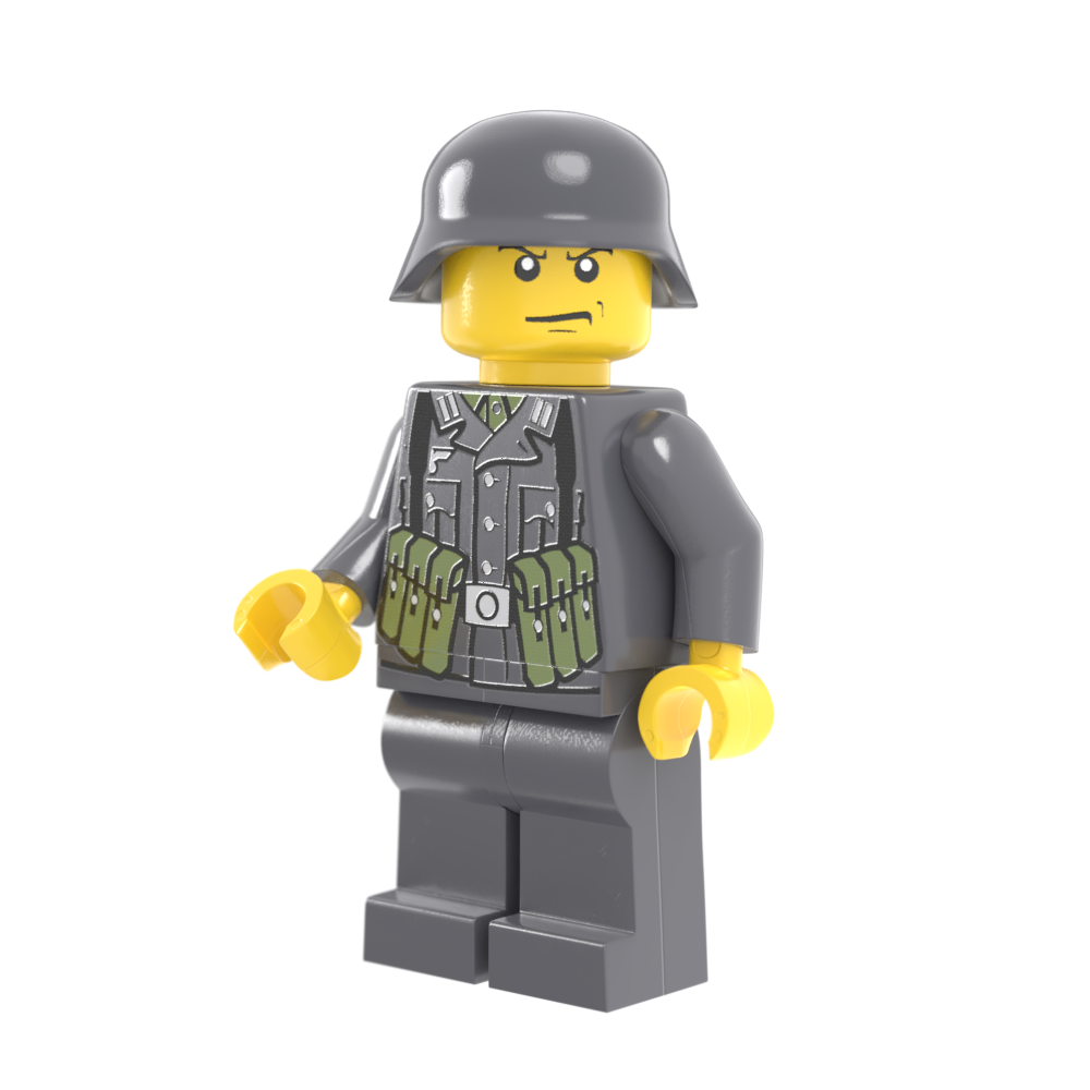 WWII German Soldier with MP40 Pouches - Dark Gray - BKM Vault