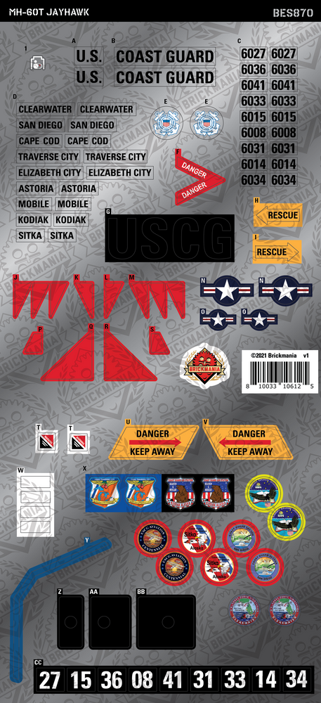 Sikorsky® MH-60T Jayhawk™ (BKE870) - Sticker Pack