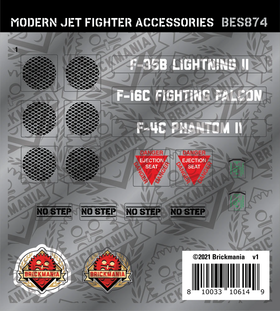 Modern Jet Fighter Accessories (BKE874) - Sticker Pack