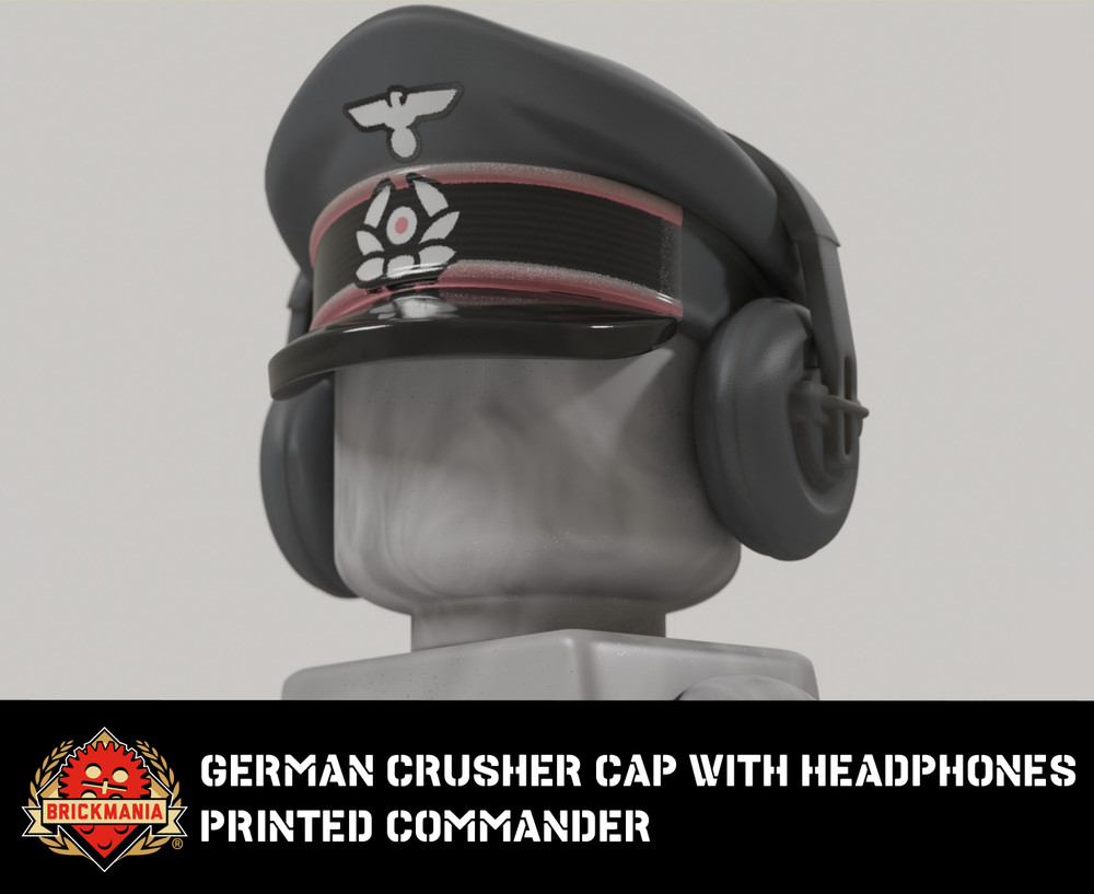 German Crusher Cap with Headphones – Dark Gray (Printed, Commander)