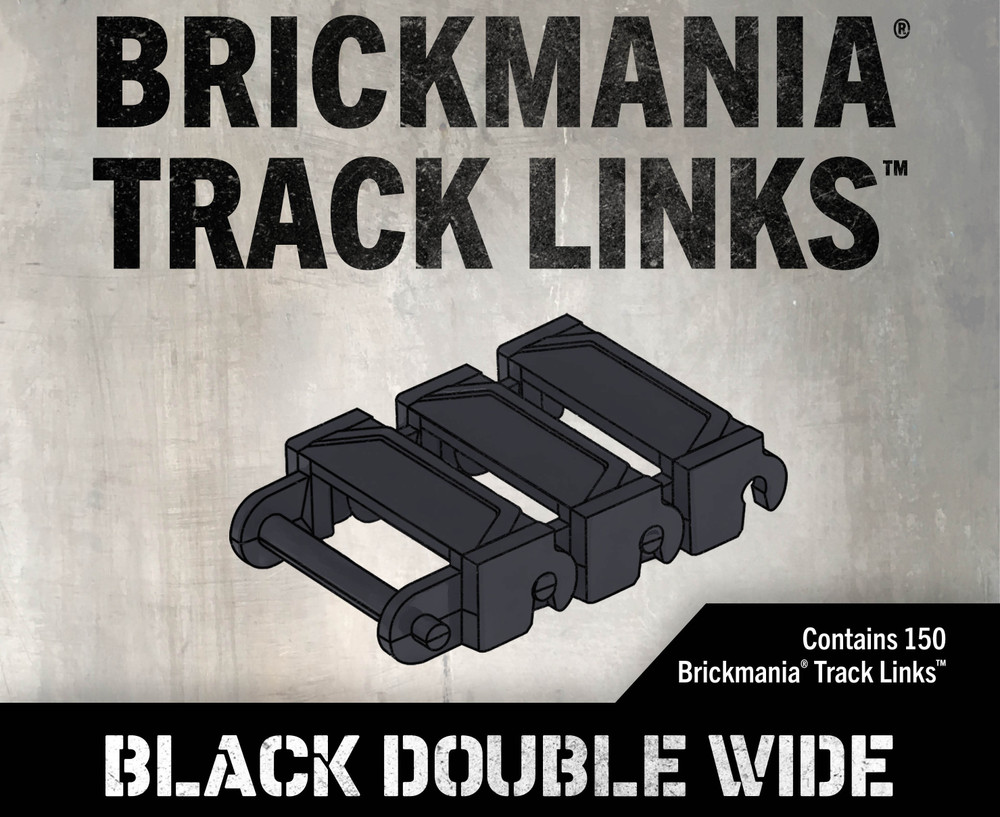Brickmania® Track Links™ V3 - Chevron Double Wide - Black - x150