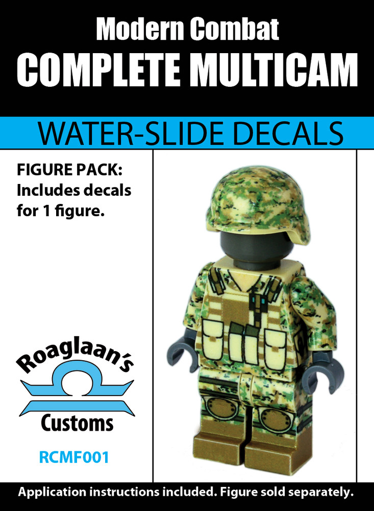 Multicam Complete Minifig Set - Water-Slide Decals