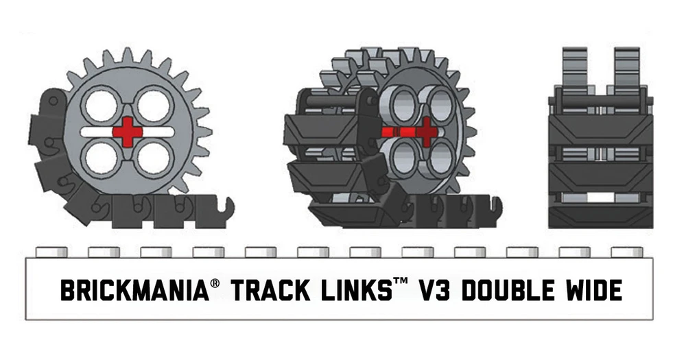Brickmania® Track Links™ V3 - Chevron Double Wide - Steel - x150