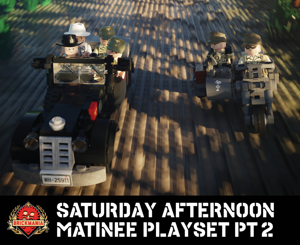 Saturday Afternoon Matinee Playset Pt.2 – Staff Car and Motorcycle