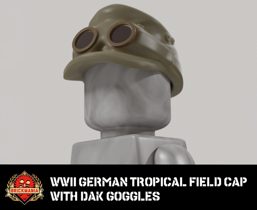WWII German Tropical Field Cap with DAK Goggles
